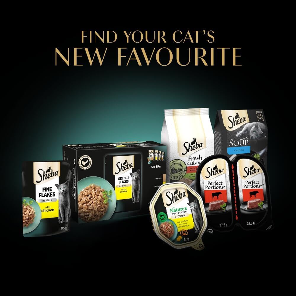 Fine Flakes in Jelly – Fish Collection – Wet Cat Food Pouches for Adult Cats – 40X85G Pack