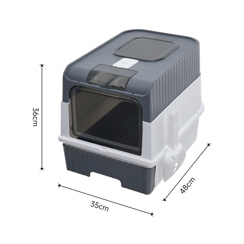 Fully Enclosed UV Sterilizing Cat Litter Box Top Entry Splash-Proof Cat Toilet Large Capacity