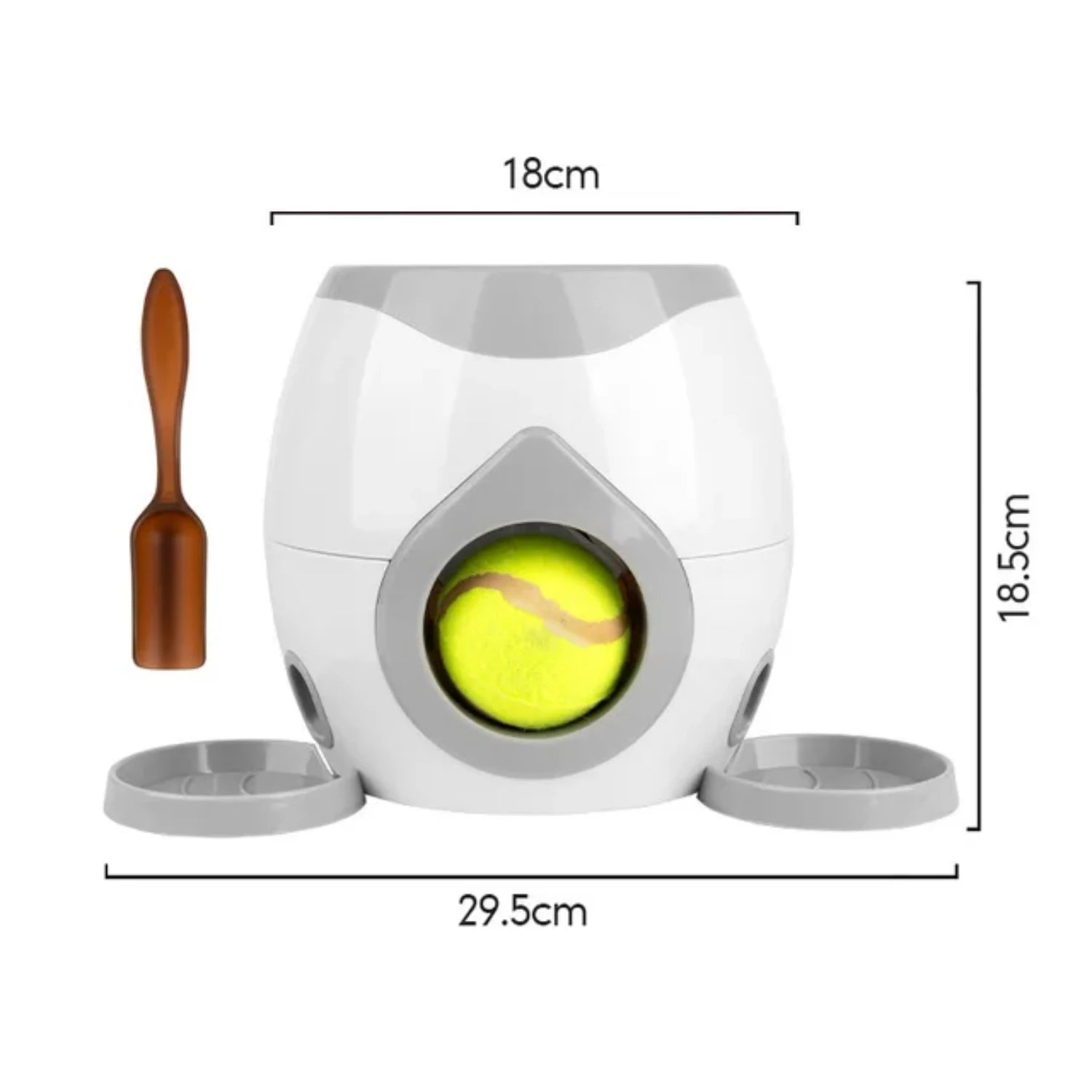 2 in 1 Pet Interactive Toy Tennis Ball Launcher Automatic + Fun Feeding Machine for Pets