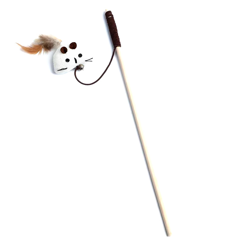 Engaging Interactive Cat Wand with Colorful Feather Teasers - Perfect for Playful Kittens!