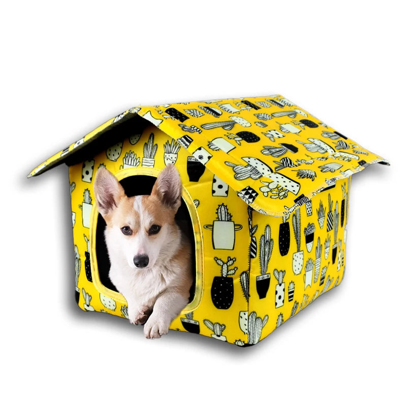 Waterproof Cat House for Outdoors Rainproof Pet Cat Cave Sleep Beds Tent Home Foldable and Washable for Small Dog Puppy Supplies