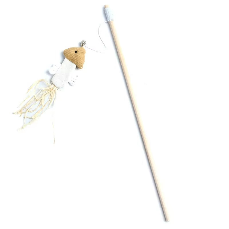 Engaging Interactive Cat Wand with Colorful Feather Teasers - Perfect for Playful Kittens!