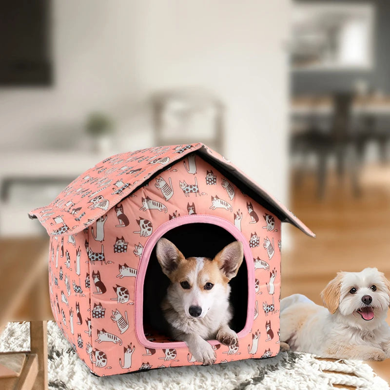 Waterproof Cat House for Outdoors Rainproof Pet Cat Cave Sleep Beds Tent Home Foldable and Washable for Small Dog Puppy Supplies