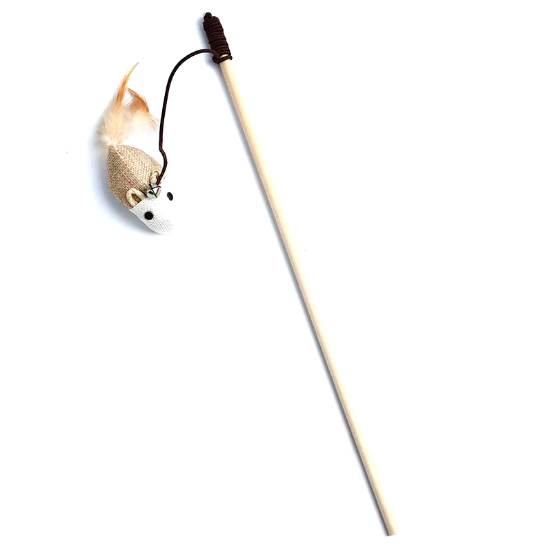 Engaging Interactive Cat Wand with Colorful Feather Teasers - Perfect for Playful Kittens!
