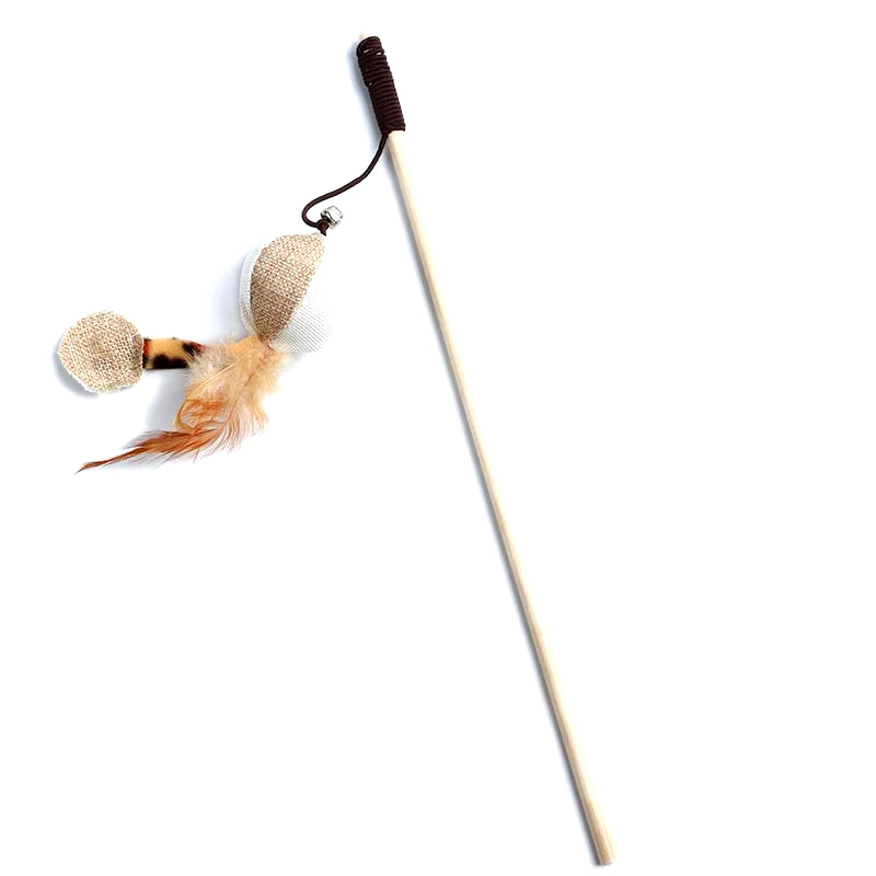 Engaging Interactive Cat Wand with Colorful Feather Teasers - Perfect for Playful Kittens!