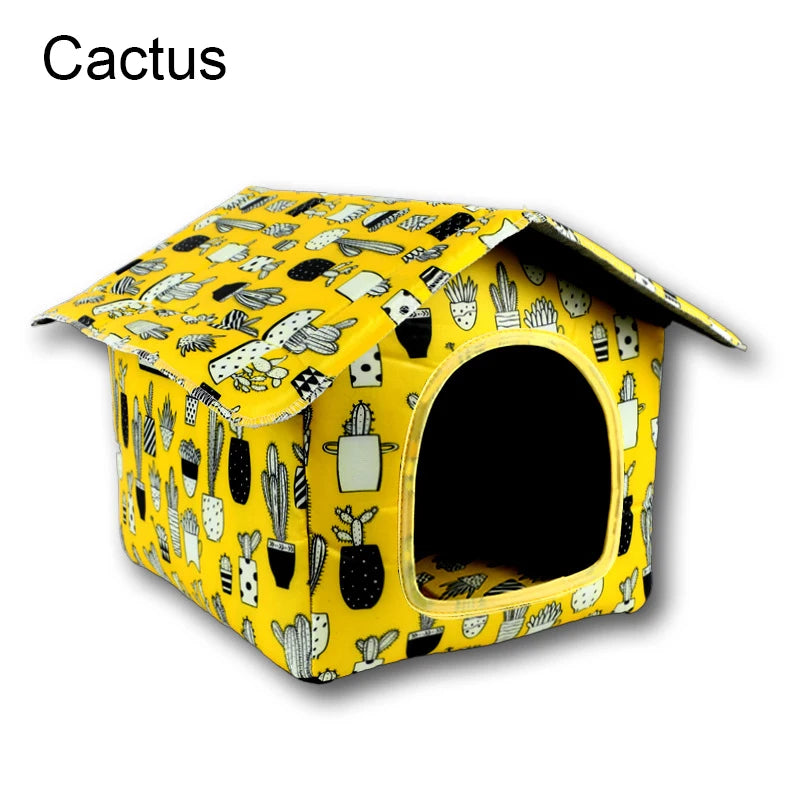 Waterproof Cat House for Outdoors Rainproof Pet Cat Cave Sleep Beds Tent Home Foldable and Washable for Small Dog Puppy Supplies