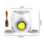 2 in 1 Pet Interactive Toy Tennis Ball Launcher Automatic + Fun Feeding Machine for Pets