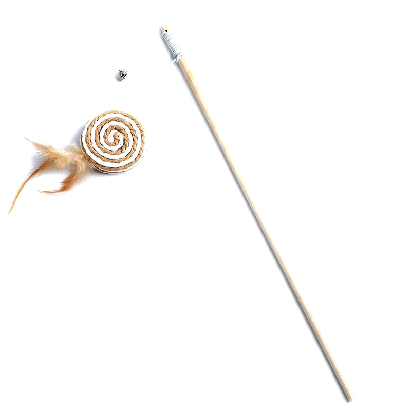 Engaging Interactive Cat Wand with Colorful Feather Teasers - Perfect for Playful Kittens!