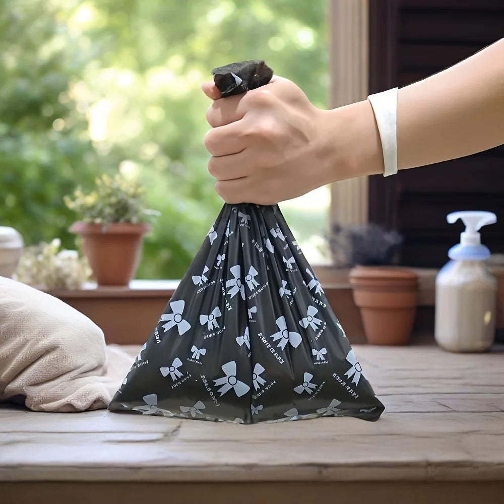 150 Count Heavy Duty Dog Poop Bags Trash Bags,Cleaning up All Kinds of Small Garbage, Pretty Pattern,Outdoor Travel Supplies