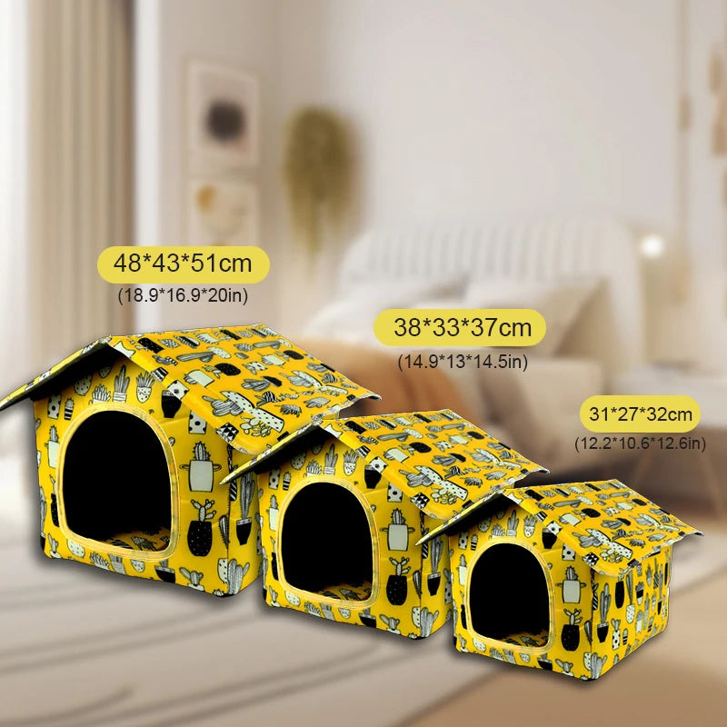 Waterproof Cat House for Outdoors Rainproof Pet Cat Cave Sleep Beds Tent Home Foldable and Washable for Small Dog Puppy Supplies